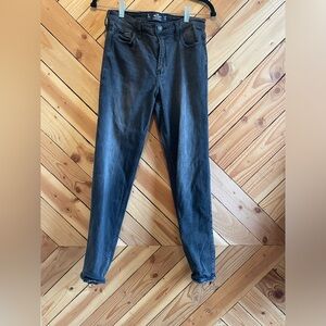 Hollister Womens Jeans Size 7L High Rise Slim Straight Washed Gray/Black
